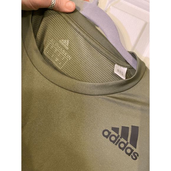 Adidas Alpha Skin Climalite Olive Green Top; Size Small - Picture 6 of 6
